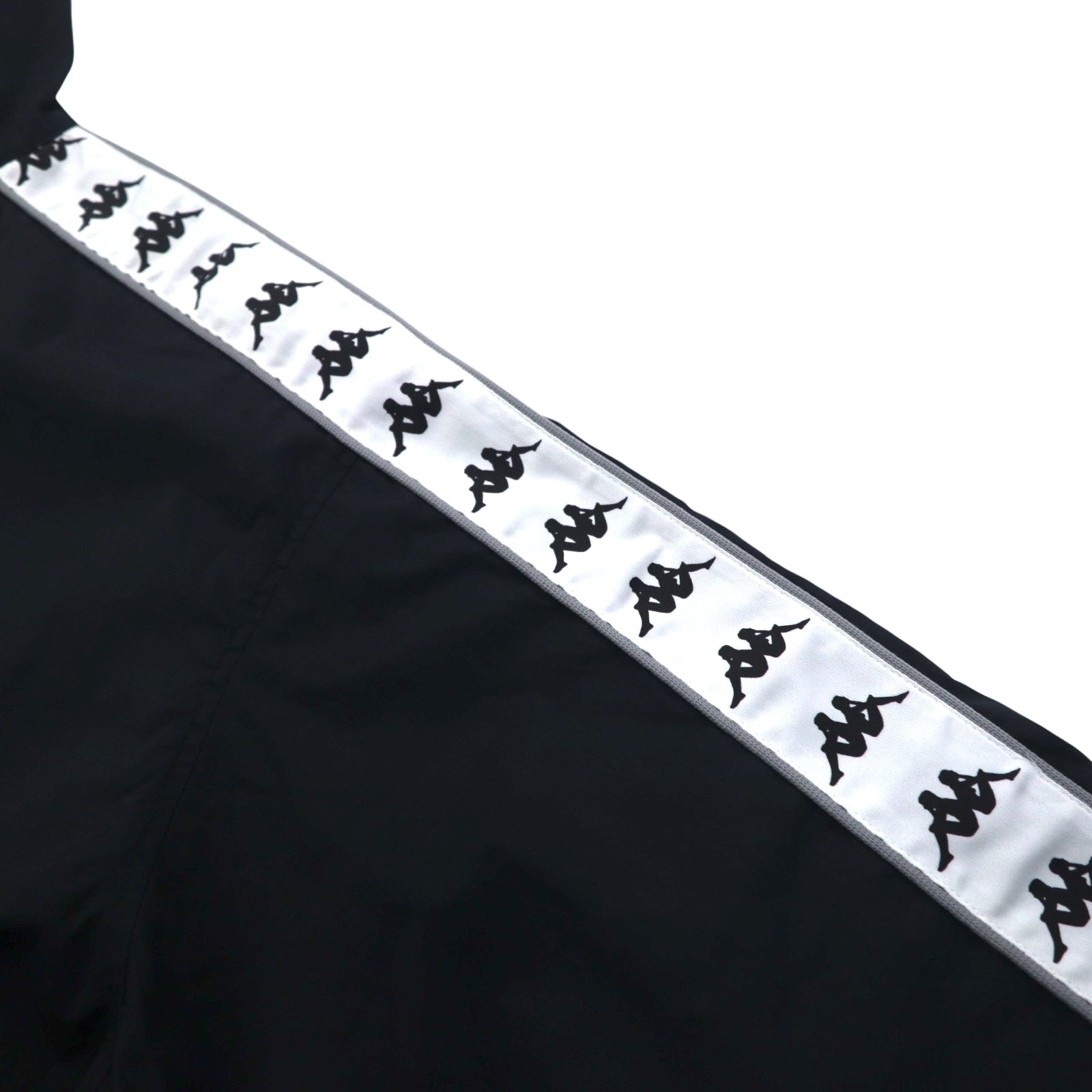 Kappa giacca in nylon anni '90, giacca da tuta, felpa, taglia L, nera, con nastro logo e strisce laterali