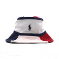 POLO RALPH LAUREN バケットハット FREE ホワイト ネイビー レッド トリコロール スモールポニー刺繍