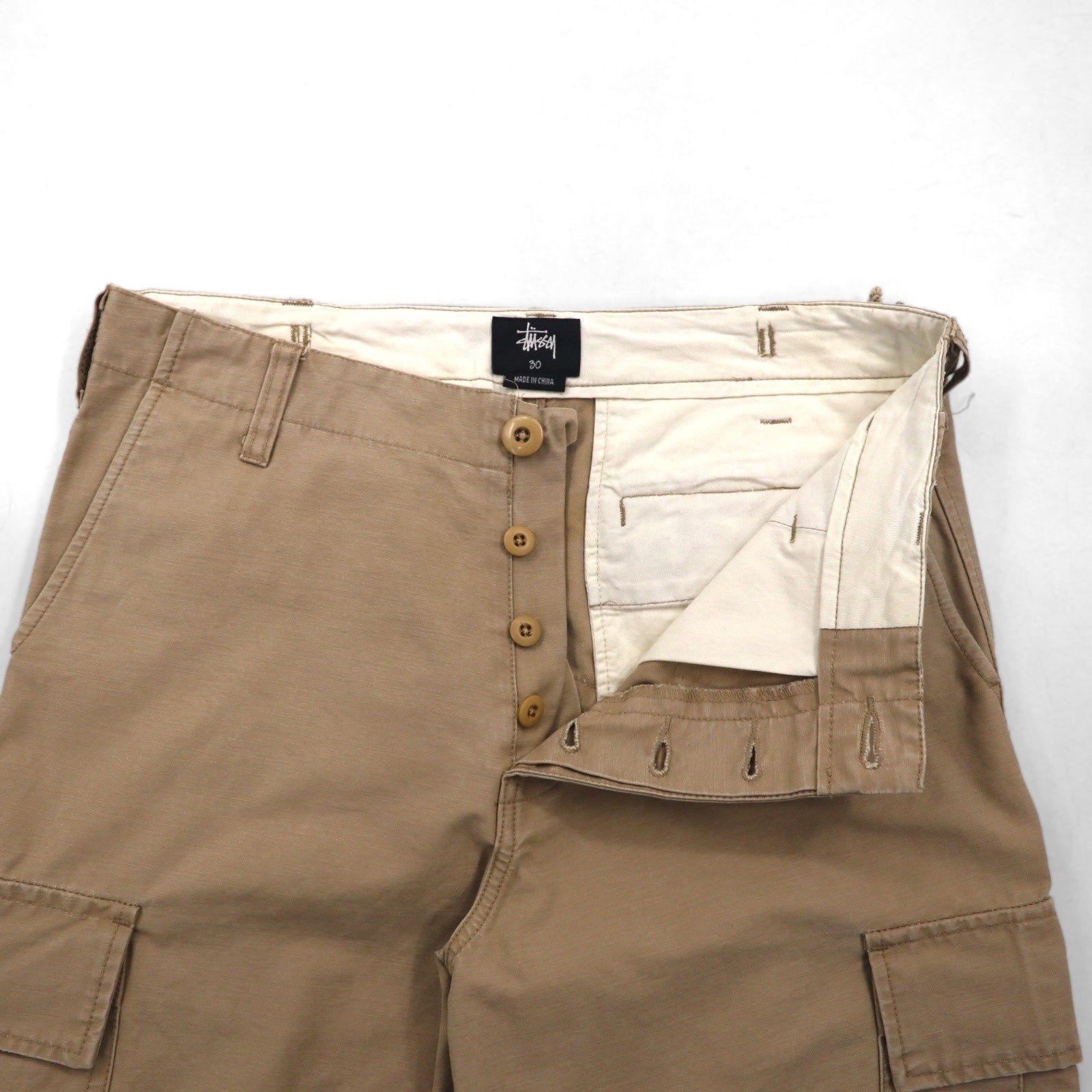STUSSY pantaloncini cargo corti M beige cotone