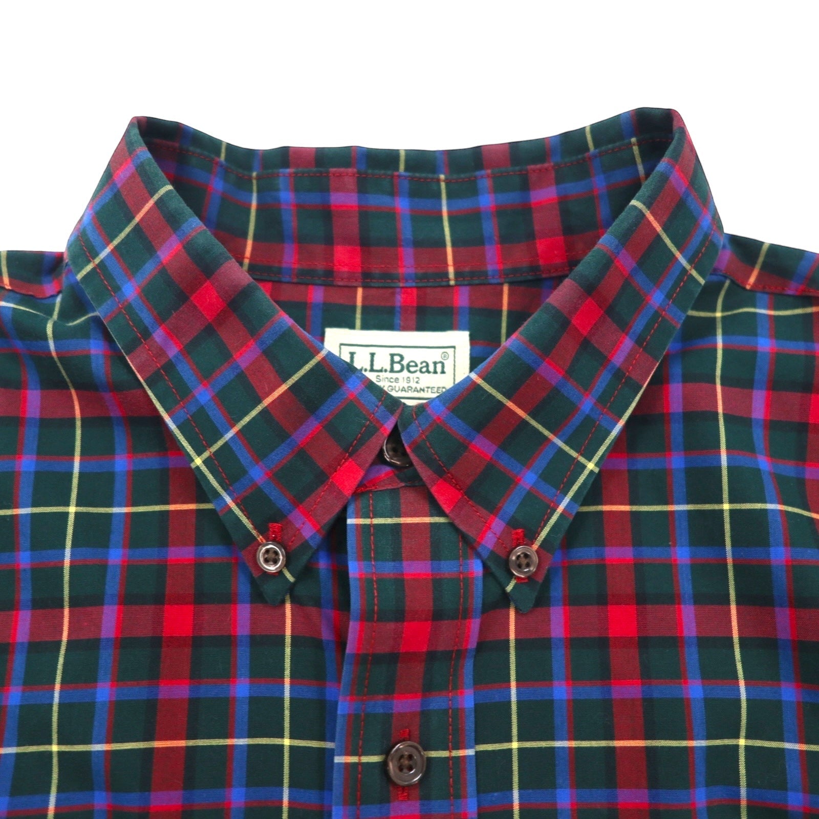 L.L.Bean ボタンダウン シャツ L レッド コットン TRADITIONAL FIT チェック 500539