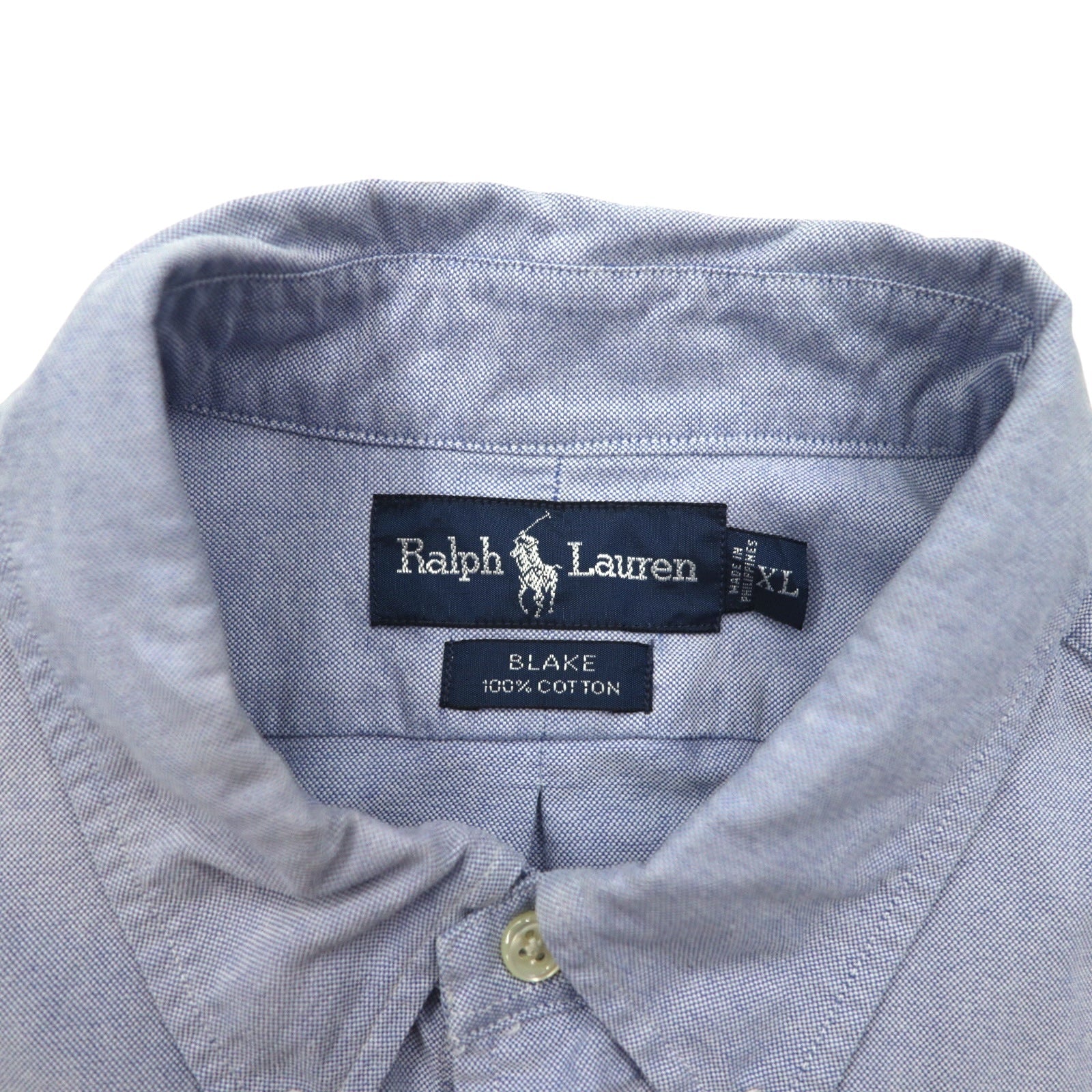 Ralph Lauren 90年代 ビッグサイズ オックスフォード ボタンダウンシャツ XL ブルー コットン BLAKE スモールポニー刺繍