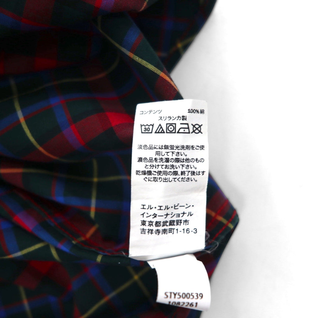 L.L.Bean ボタンダウン シャツ L レッド コットン TRADITIONAL FIT チェック 500539