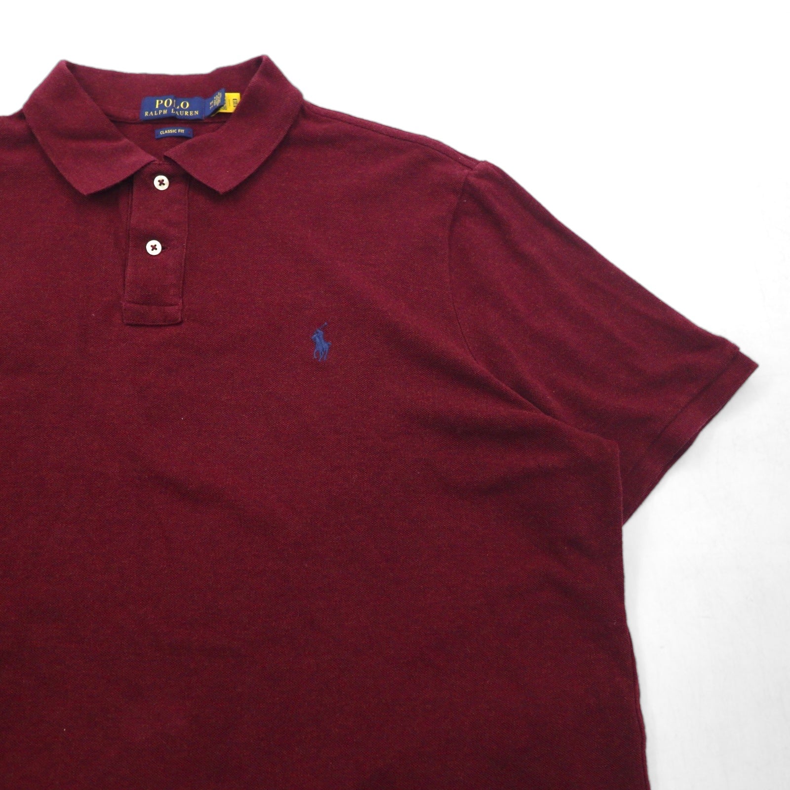 POLO RALPH LAUREN Polo classica 2XL bordeaux cotone piquet ricamo piccolo pony