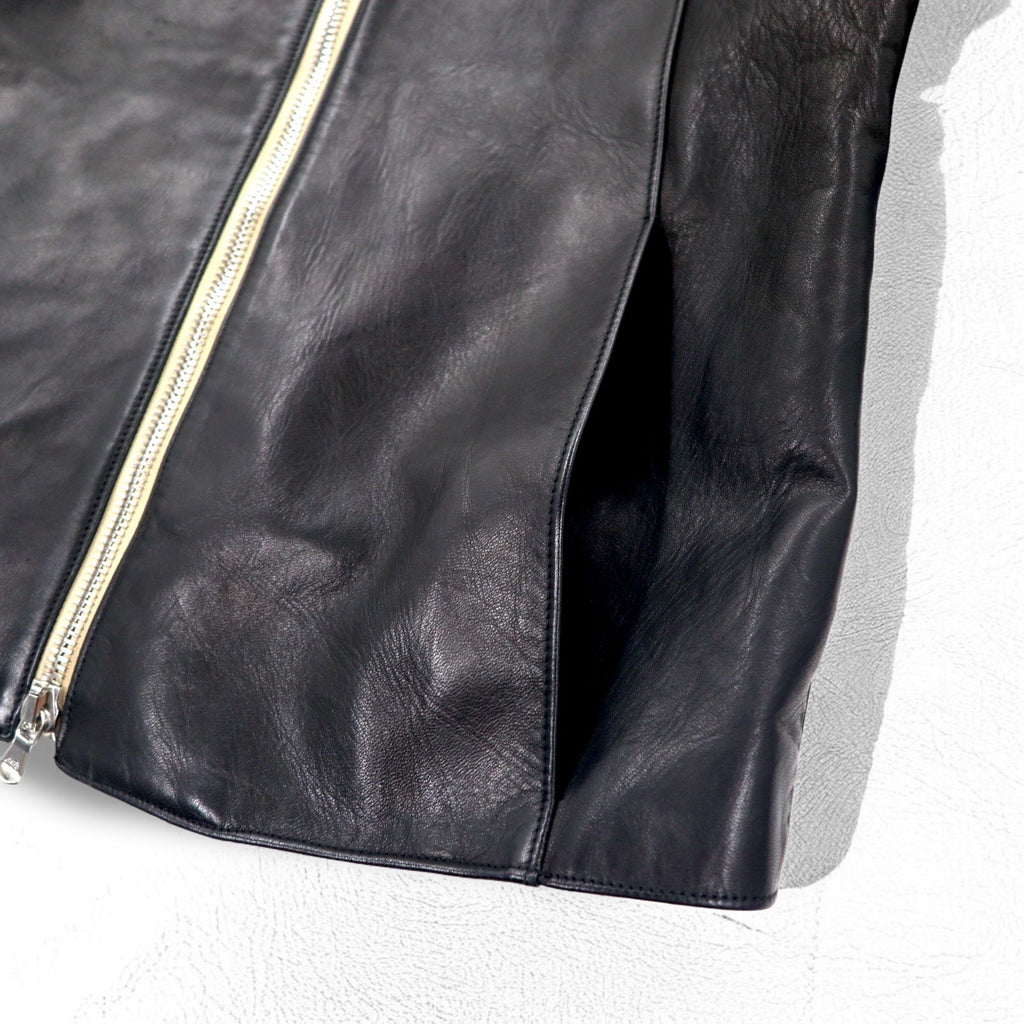 SOUMO Giacca di pelle HOLLOW LEATHER JACKET S in pelle di cavallo, doppia zip LAMPO 05-SL-001 Prodotto in Giappone