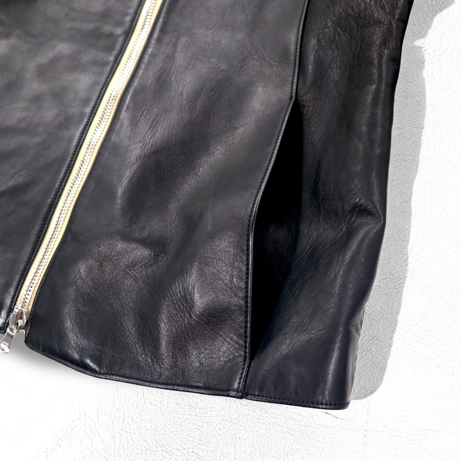 SOUMO Giacca di pelle HOLLOW LEATHER JACKET S in pelle di cavallo, doppia zip LAMPO 05-SL-001 Prodotto in Giappone