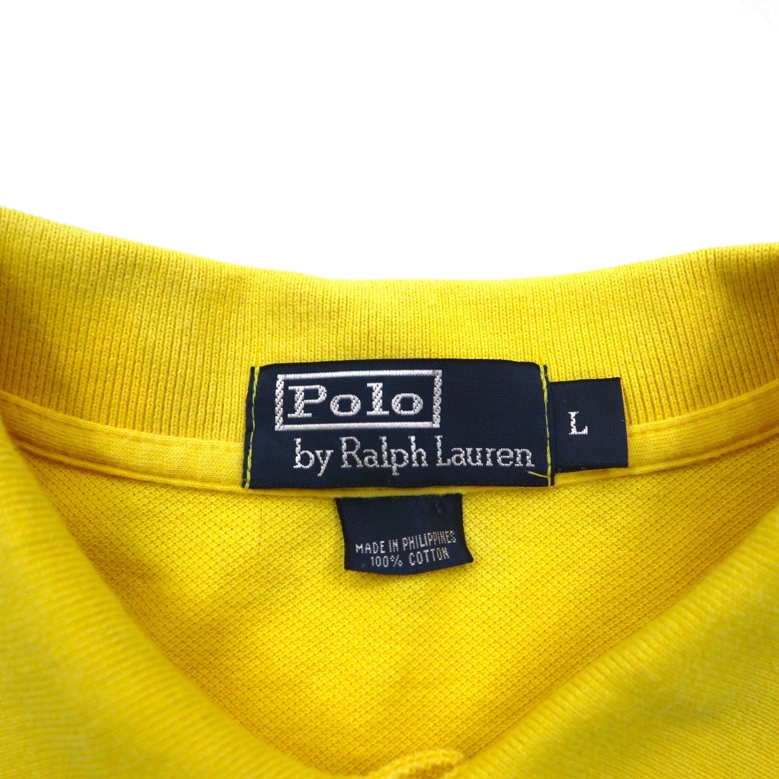 Polo by Ralph Lauren Polo anni '90, taglia L, giallo, cotone piqué, ricamo small pony