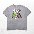 LOONEY TUNES ルーニー・テューンズ T-shirt con stampa di personaggi, taglia XL, colore grigio, DELTA PRO WEIGHT, prodotto in Honduras