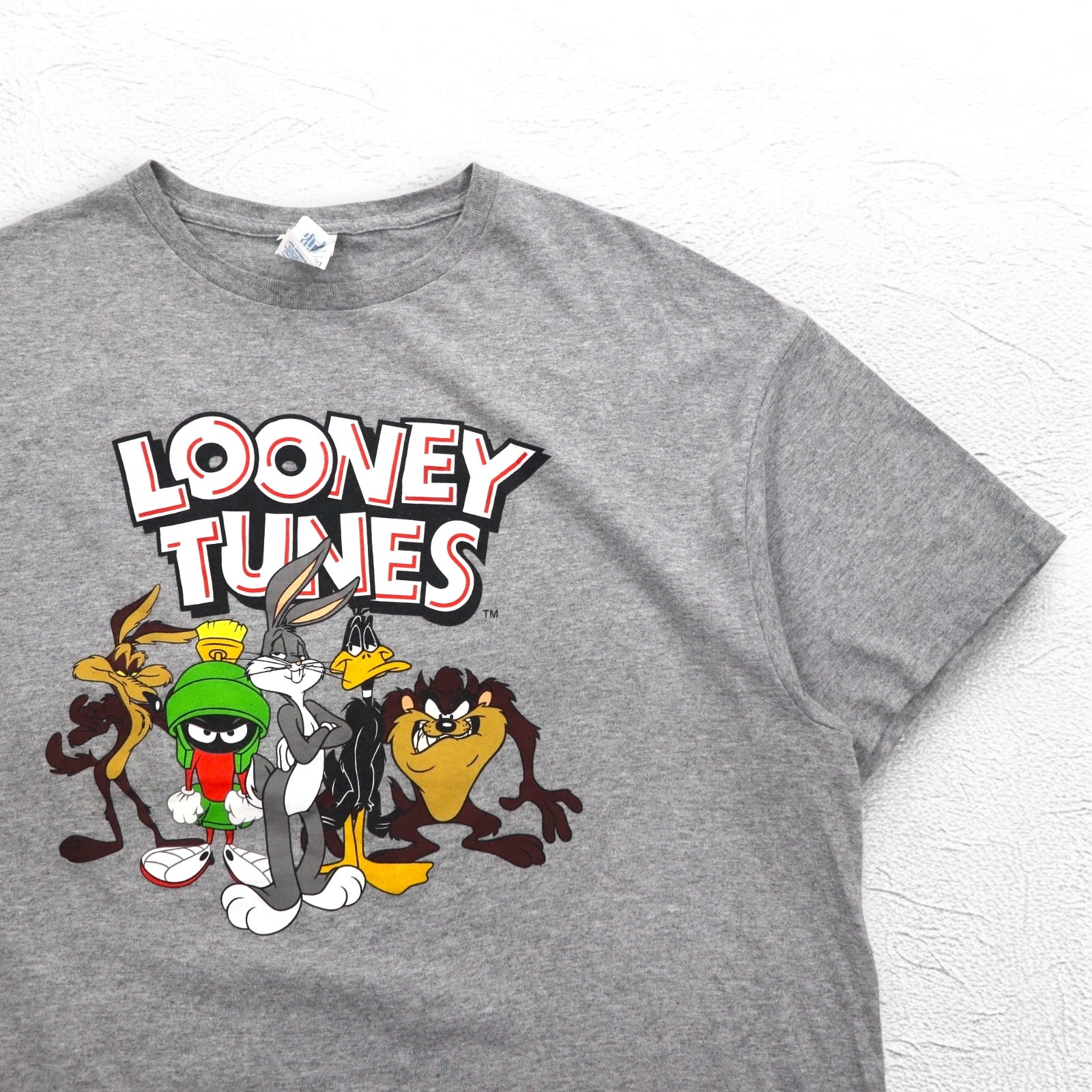 LOONEY TUNES ルーニー・テューンズ T-shirt con stampa di personaggi, taglia XL, colore grigio, DELTA PRO WEIGHT, prodotto in Honduras