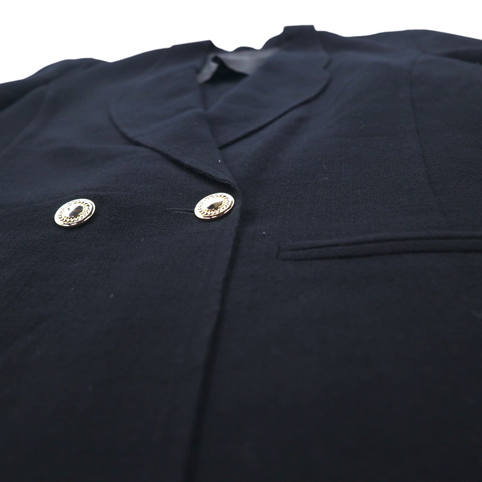 Burberrys, blazer doppiopetto vintage, taglia M, in lana nera, con bottoni dorati, made in Japan
