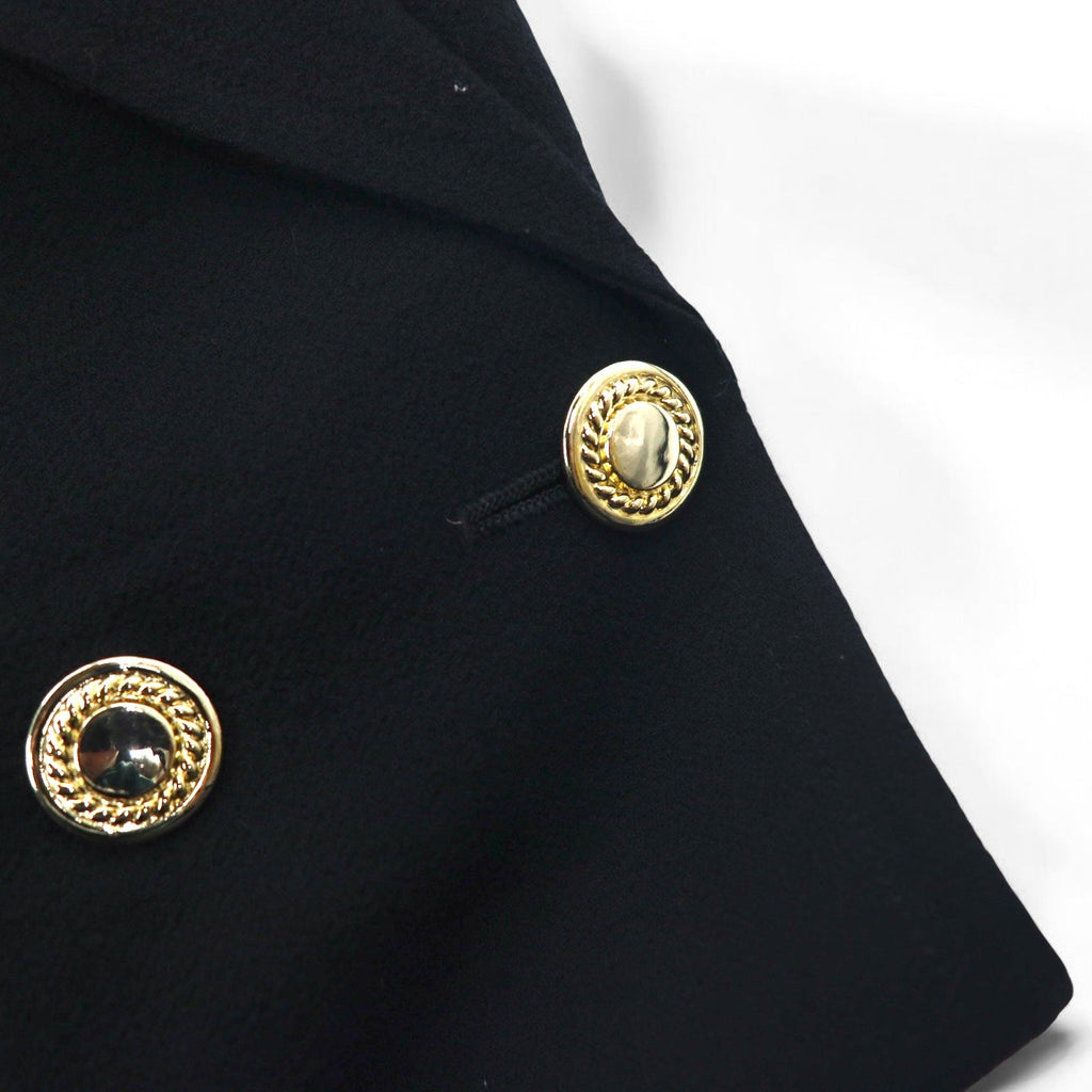 Burberrys, blazer doppiopetto vintage, taglia M, in lana nera, con bottoni dorati, made in Japan