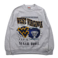 USA, anni '90, NUTMEG MILLS, felpa stampata college, M, grigio, interno felpato, WEST VIRGINIA