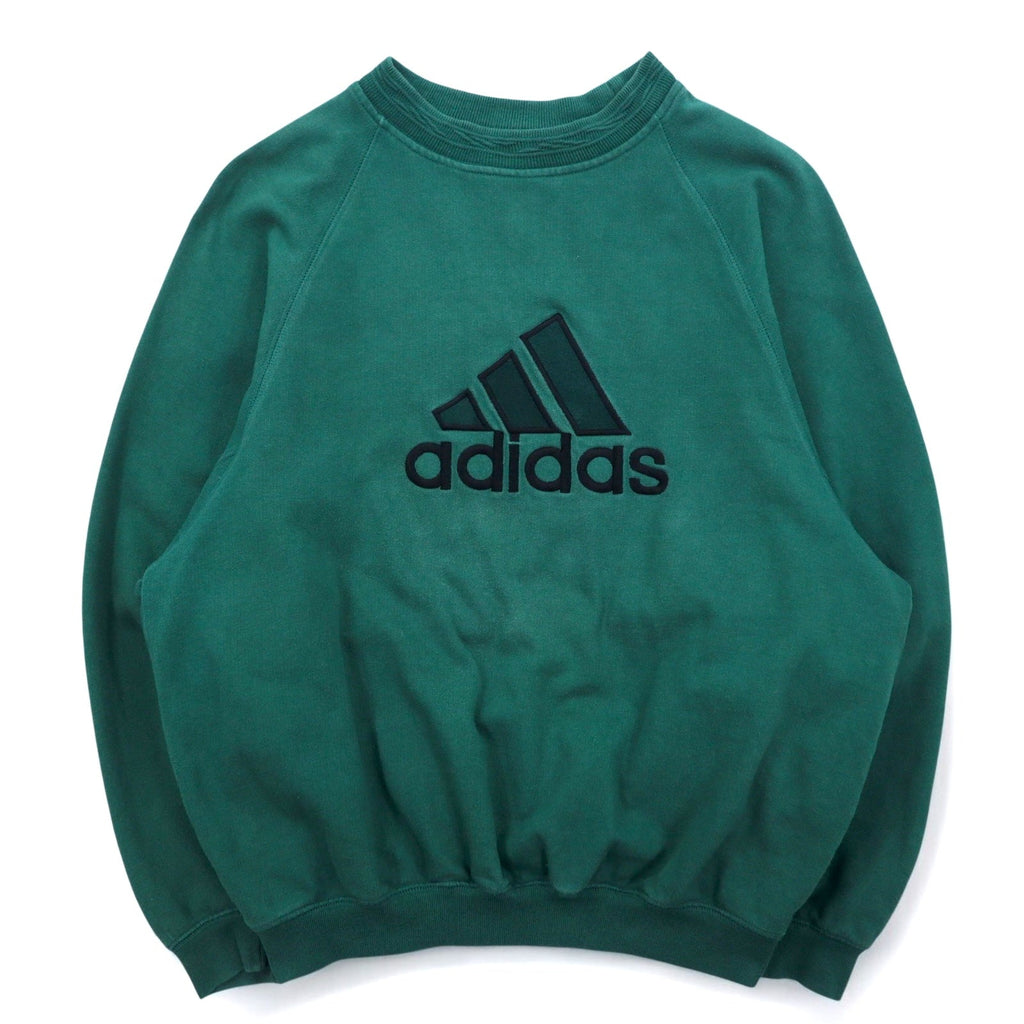 adidas Anni 2000 Logo Ricamato Felpa S Verde Cotone Made in Turchia