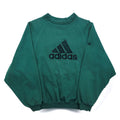 adidas Anni 2000 Logo Ricamato Felpa S Verde Cotone Made in Turchia