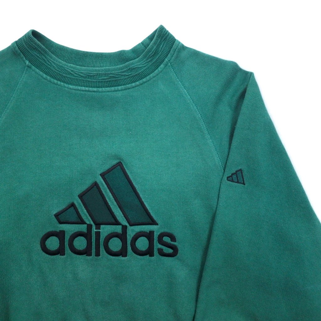 adidas Anni 2000 Logo Ricamato Felpa S Verde Cotone Made in Turchia