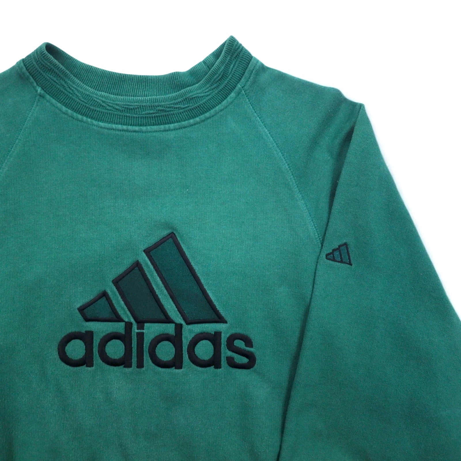 adidas Anni 2000 Logo Ricamato Felpa S Verde Cotone Made in Turchia