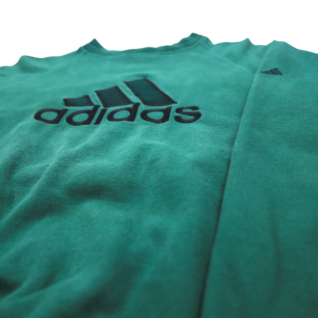 adidas Anni 2000 Logo Ricamato Felpa S Verde Cotone Made in Turchia