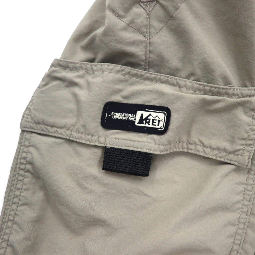 REI コンバーチブル 2WAY カーゴパンツ ショートパンツ L ベージュ ナイロン 防水 スリット 裾ジップ