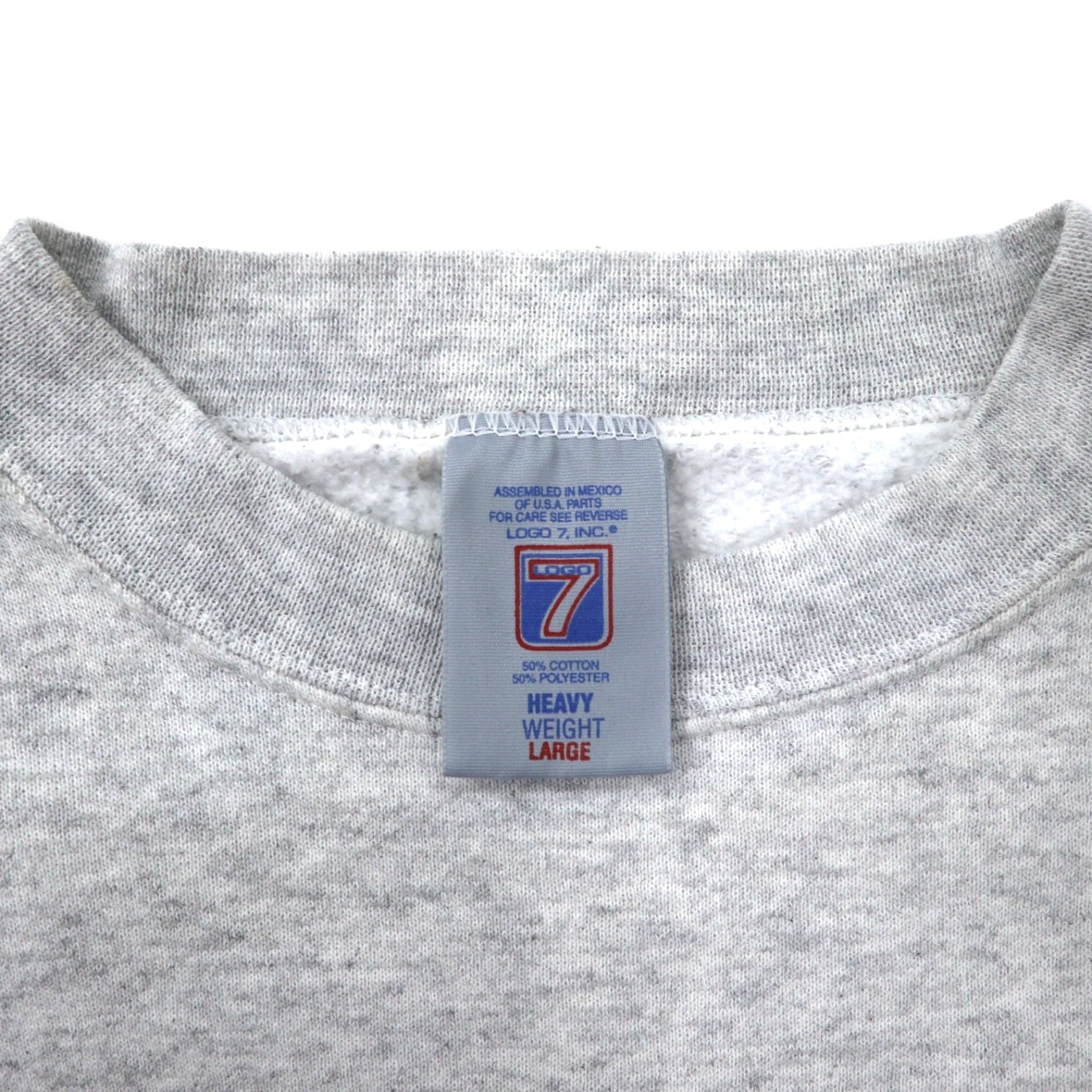 Anni '90 LOGO7 NFL Felpa stampata L Grigio cotone SUPER BOWL