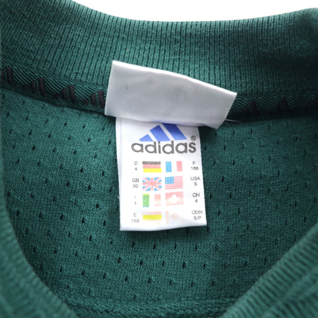 adidas Anni 2000 Logo Ricamato Felpa S Verde Cotone Made in Turchia