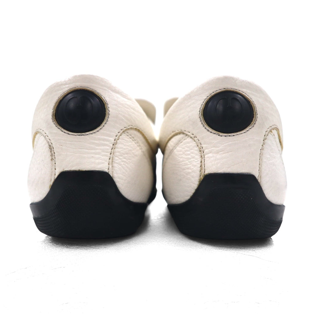 GUCCI Prodotto in Italia mocassini da guida a righe Web slip-on scarpe da ginnastica 28 cm bianco pelle 108445