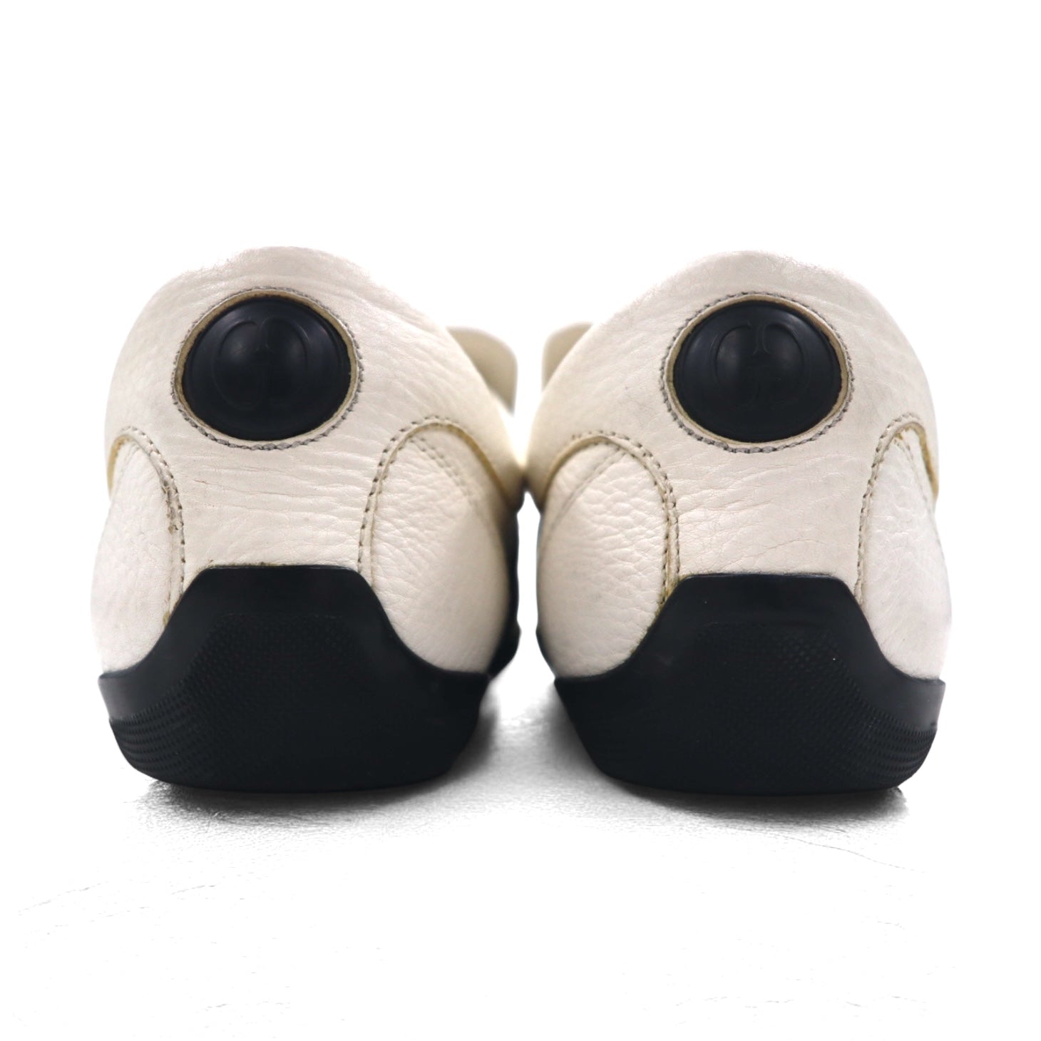 GUCCI Prodotto in Italia mocassini da guida a righe Web slip-on scarpe da ginnastica 28 cm bianco pelle 108445
