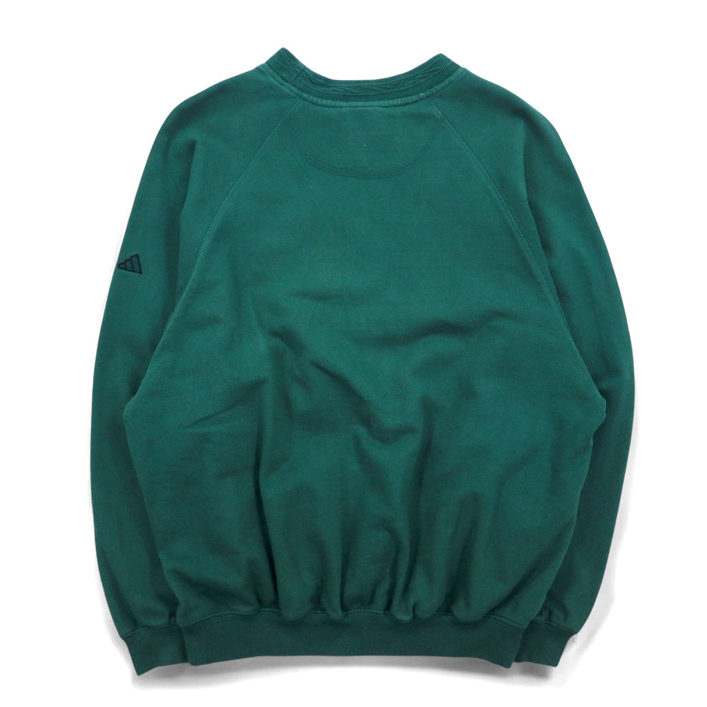 adidas Anni 2000 Logo Ricamato Felpa S Verde Cotone Made in Turchia
