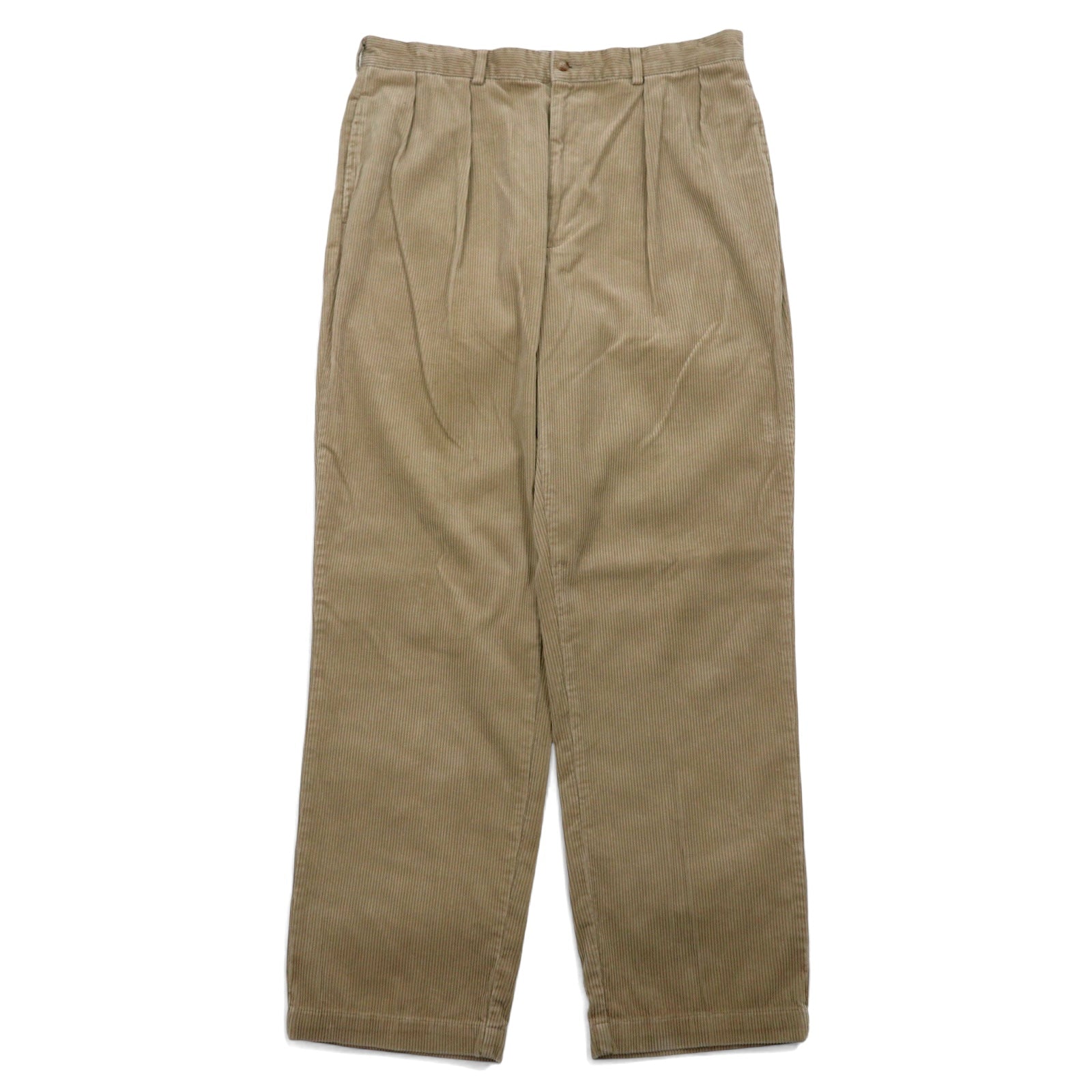 POLO RALPH LAUREN anni '90, pantaloni larghi in velluto a coste, taglia 36, beige, cotone, modello ANDREW PANT, made in Repubblica Dominicana