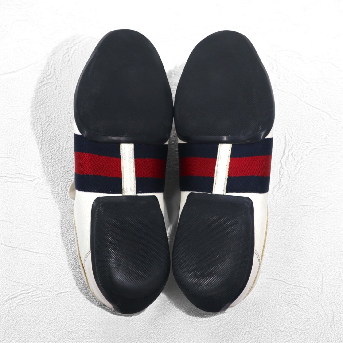 GUCCI Prodotto in Italia mocassini da guida a righe Web slip-on scarpe da ginnastica 28 cm bianco pelle 108445