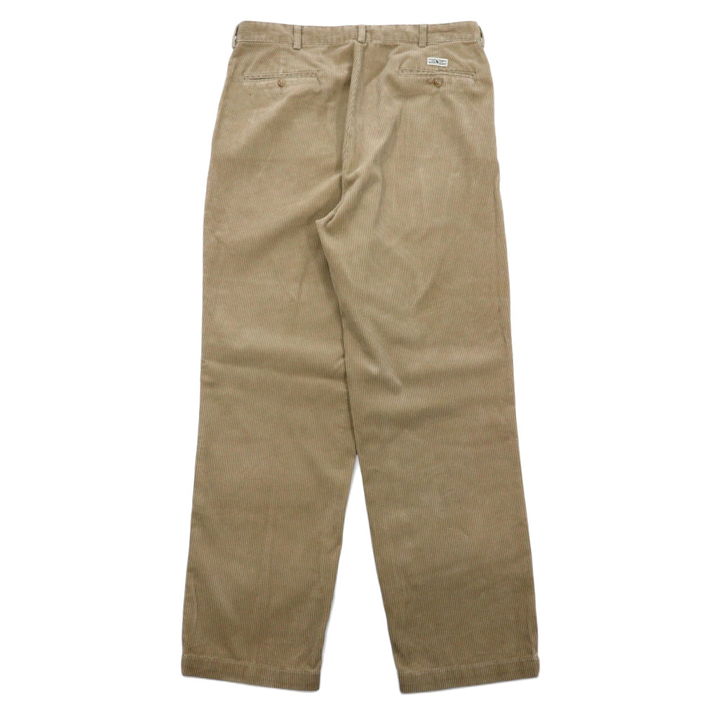 POLO RALPH LAUREN anni '90, pantaloni larghi in velluto a coste, taglia 36, beige, cotone, modello ANDREW PANT, made in Repubblica Dominicana