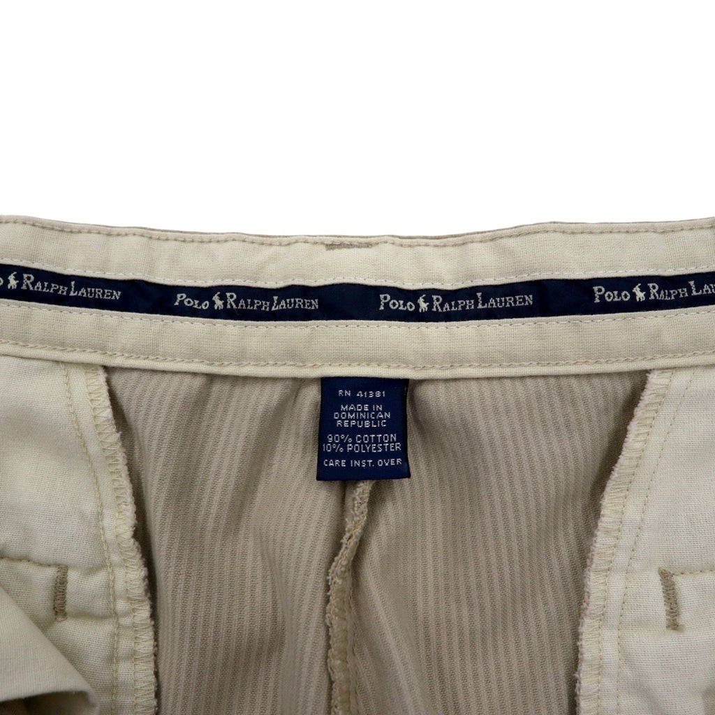 POLO RALPH LAUREN anni '90, pantaloni larghi in velluto a coste, taglia 36, beige, cotone, modello ANDREW PANT, made in Repubblica Dominicana