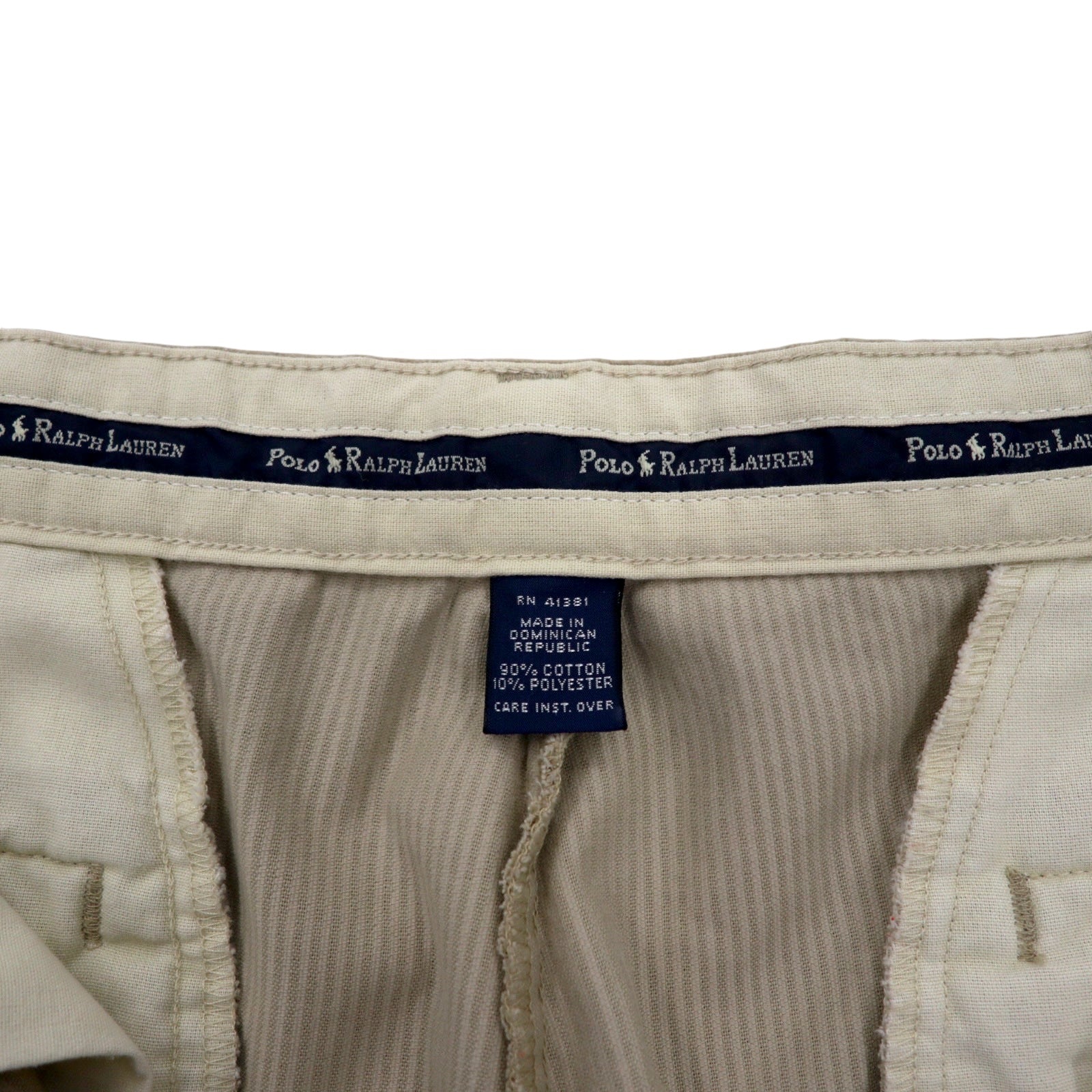 POLO RALPH LAUREN anni '90, pantaloni larghi in velluto a coste, taglia 36, beige, cotone, modello ANDREW PANT, made in Repubblica Dominicana