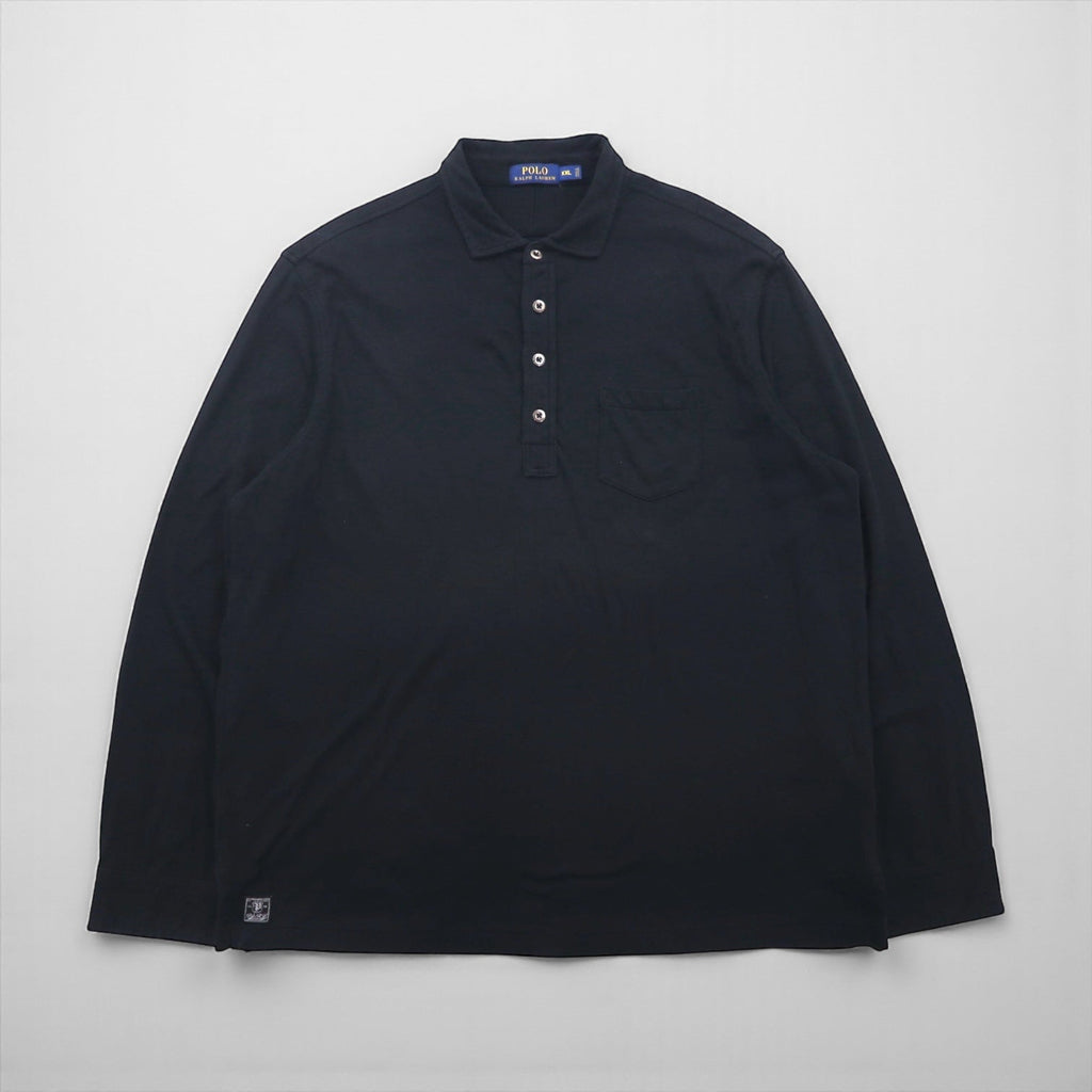 Polo Ralph Lauren ビッグサイズ 長袖 ポロシャツ ラガーシャツ 2XL ブラック コットン