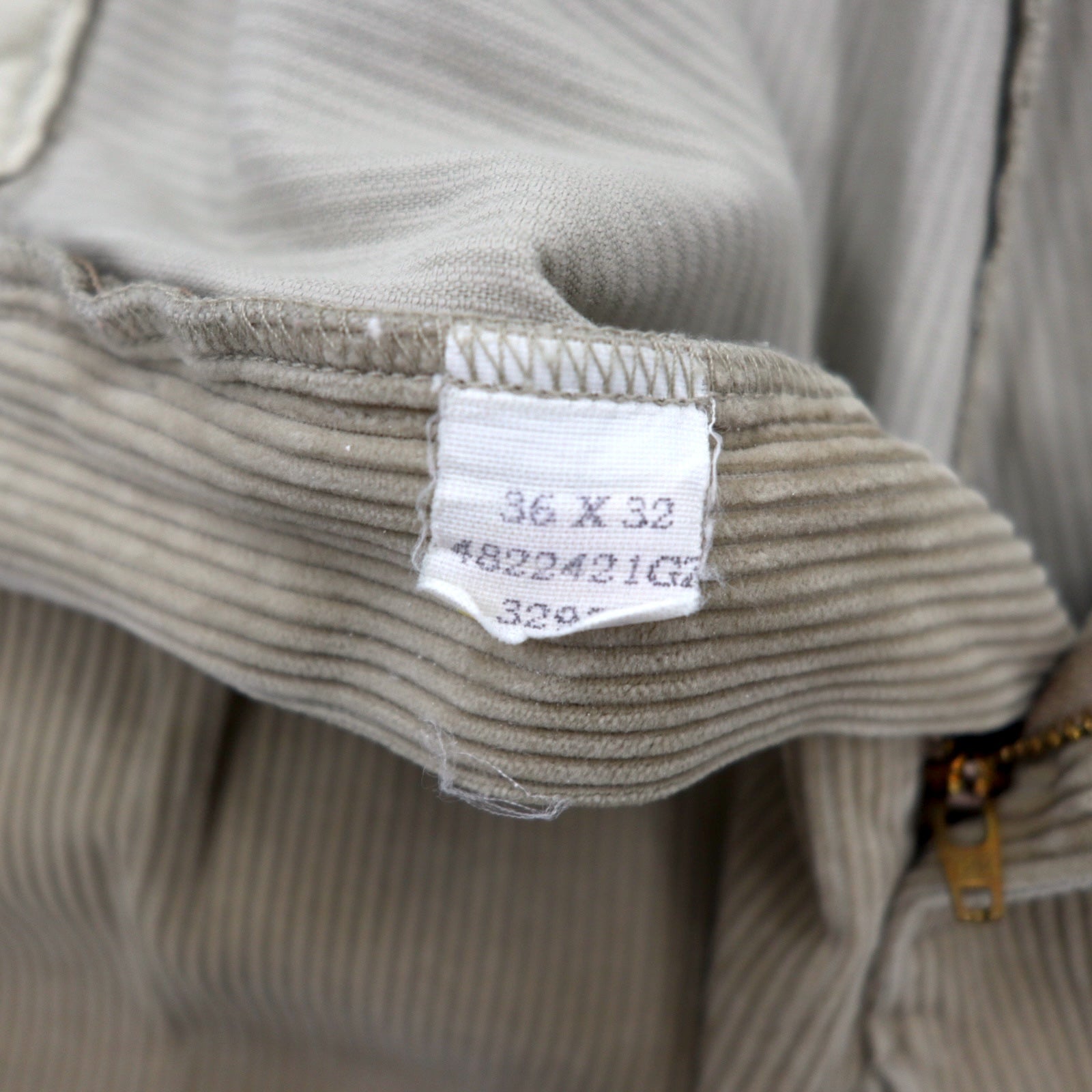 POLO RALPH LAUREN anni '90, pantaloni larghi in velluto a coste, taglia 36, beige, cotone, modello ANDREW PANT, made in Repubblica Dominicana