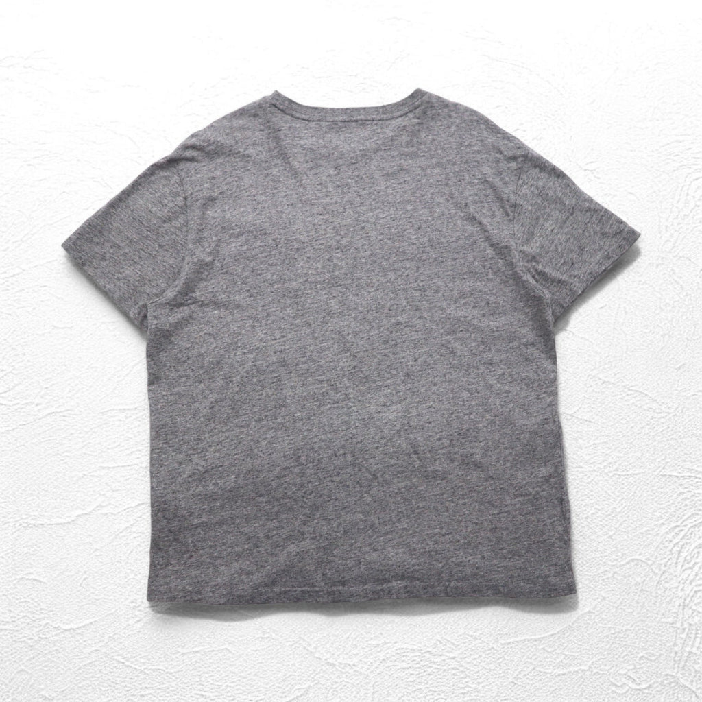 POLO RALPH LAUREN T-shirt con taschino a vestibilità classica, taglia L, grigia con ricamo piccolo pony