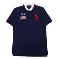 Polo by Ralph Lauren Polo Big Pony XL Blu Navy Cotone Piqué Bandiera Americana Fabbricato in Guatemala Nuovo