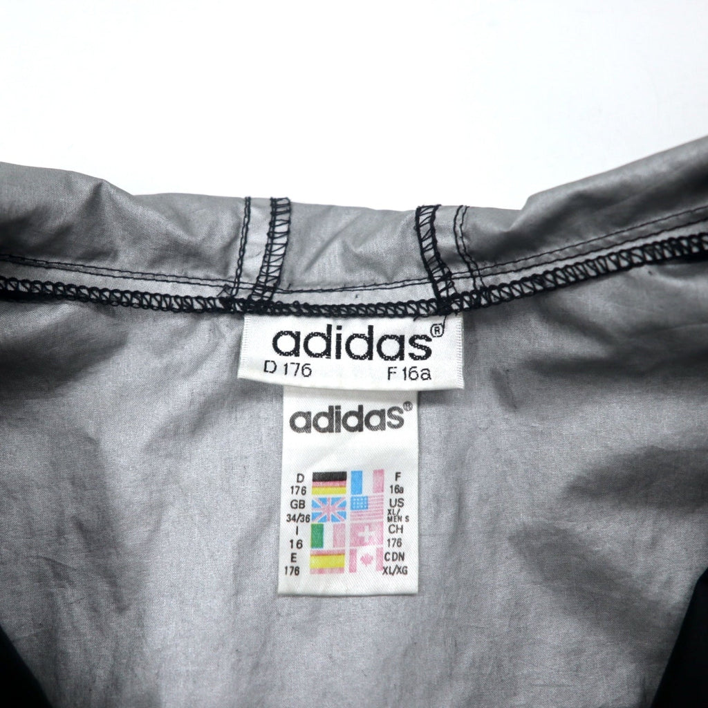 adidas Giacca a vento con cappuccio in nylon anni '90 176 Nera