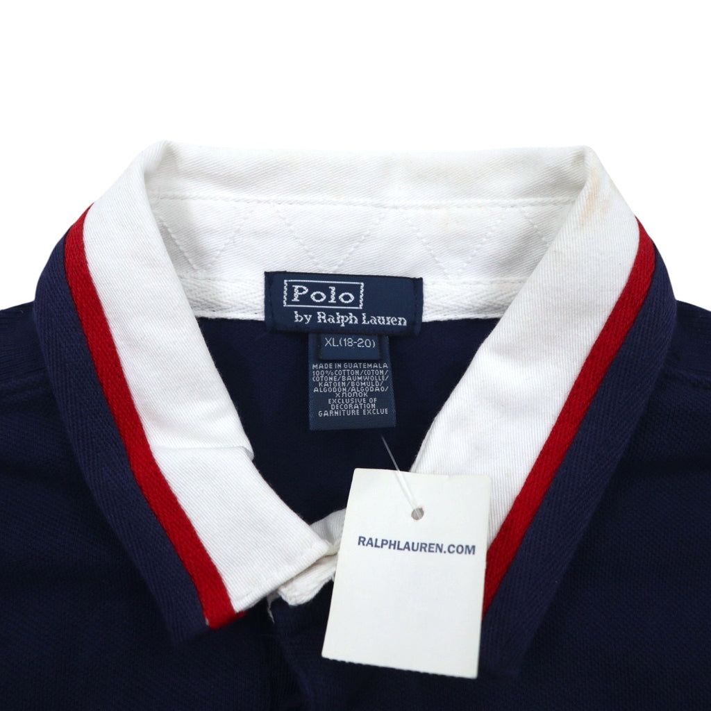 Polo by Ralph Lauren Polo Big Pony XL Blu Navy Cotone Piqué Bandiera Americana Fabbricato in Guatemala Nuovo
