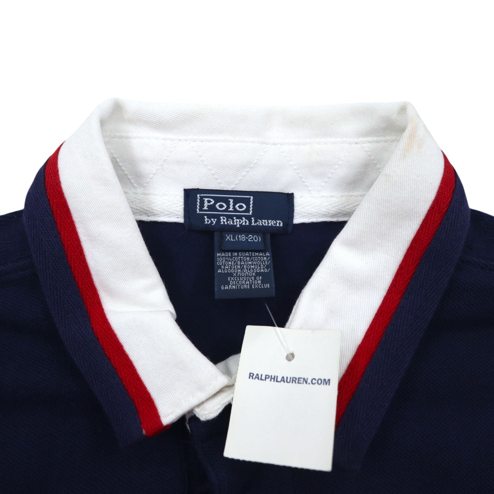 Polo by Ralph Lauren Polo Big Pony XL Blu Navy Cotone Piqué Bandiera Americana Fabbricato in Guatemala Nuovo