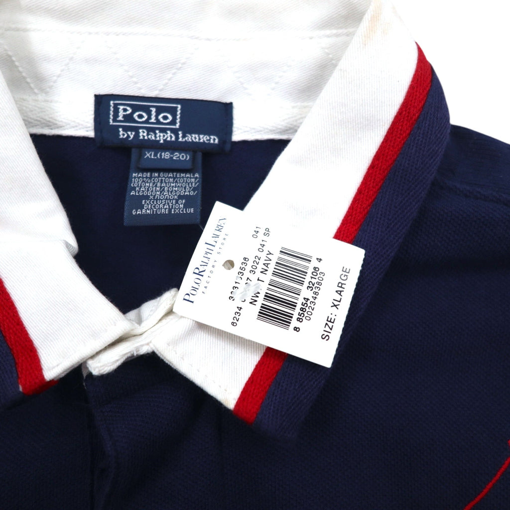 Polo by Ralph Lauren Polo Big Pony XL Blu Navy Cotone Piqué Bandiera Americana Fabbricato in Guatemala Nuovo