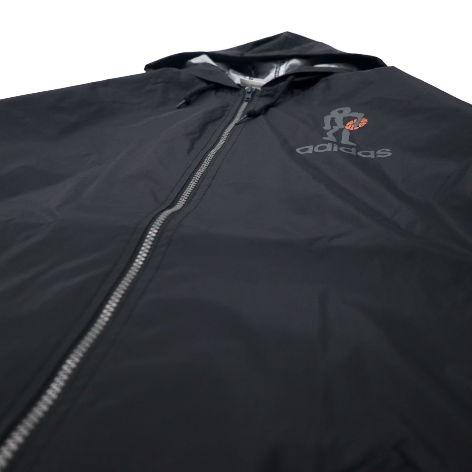 adidas Giacca a vento con cappuccio in nylon anni '90 176 Nera