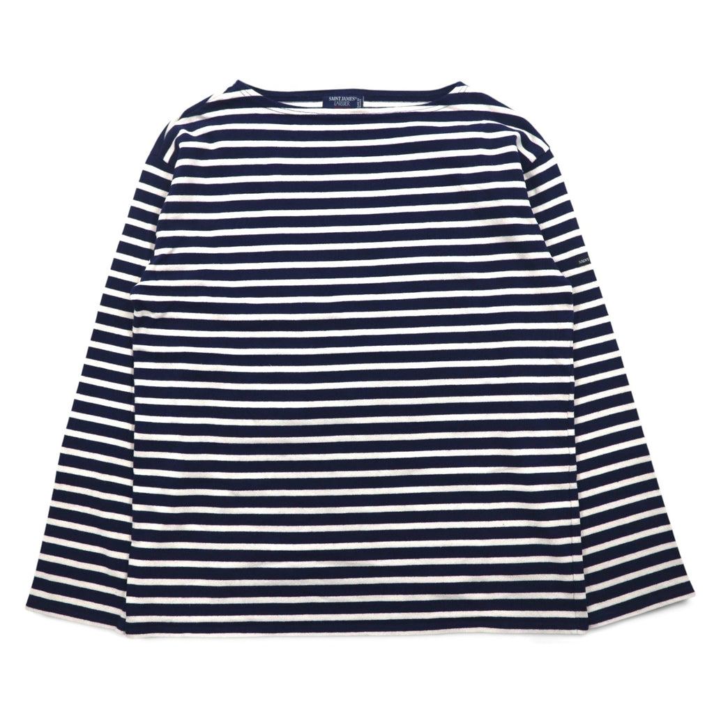 SAINT JAMES L'ATELIER Maglia basca girocollo Made in France L Bianco Blu Marino a righe