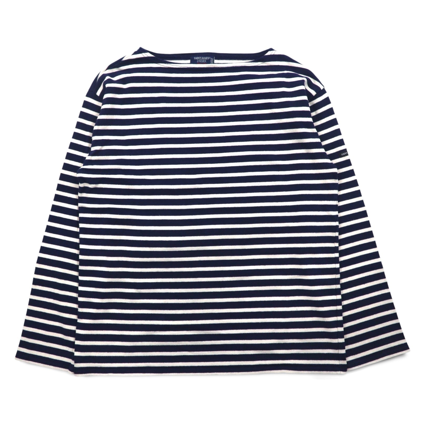 SAINT JAMES L'ATELIER Maglia basca girocollo Made in France L Bianco Blu Marino a righe