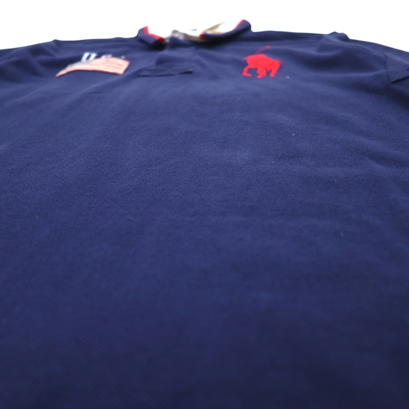 Polo by Ralph Lauren Polo Big Pony XL Blu Navy Cotone Piqué Bandiera Americana Fabbricato in Guatemala Nuovo