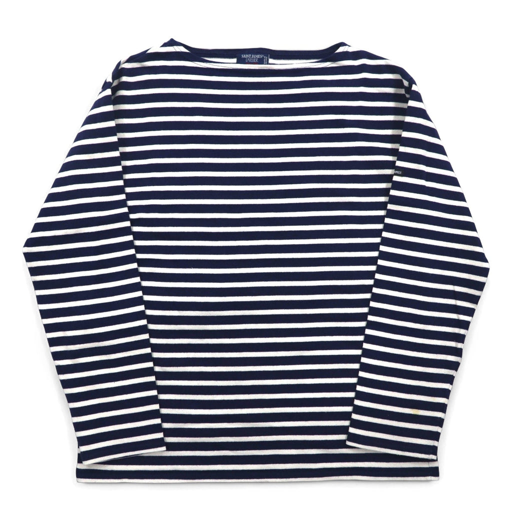 SAINT JAMES L'ATELIER Maglia basca girocollo Made in France L Bianco Blu Marino a righe