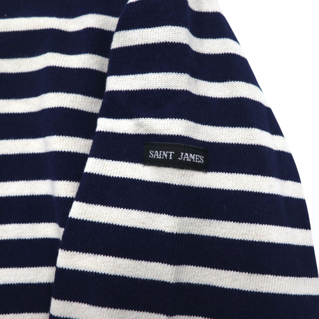SAINT JAMES L'ATELIER Maglia basca girocollo Made in France L Bianco Blu Marino a righe