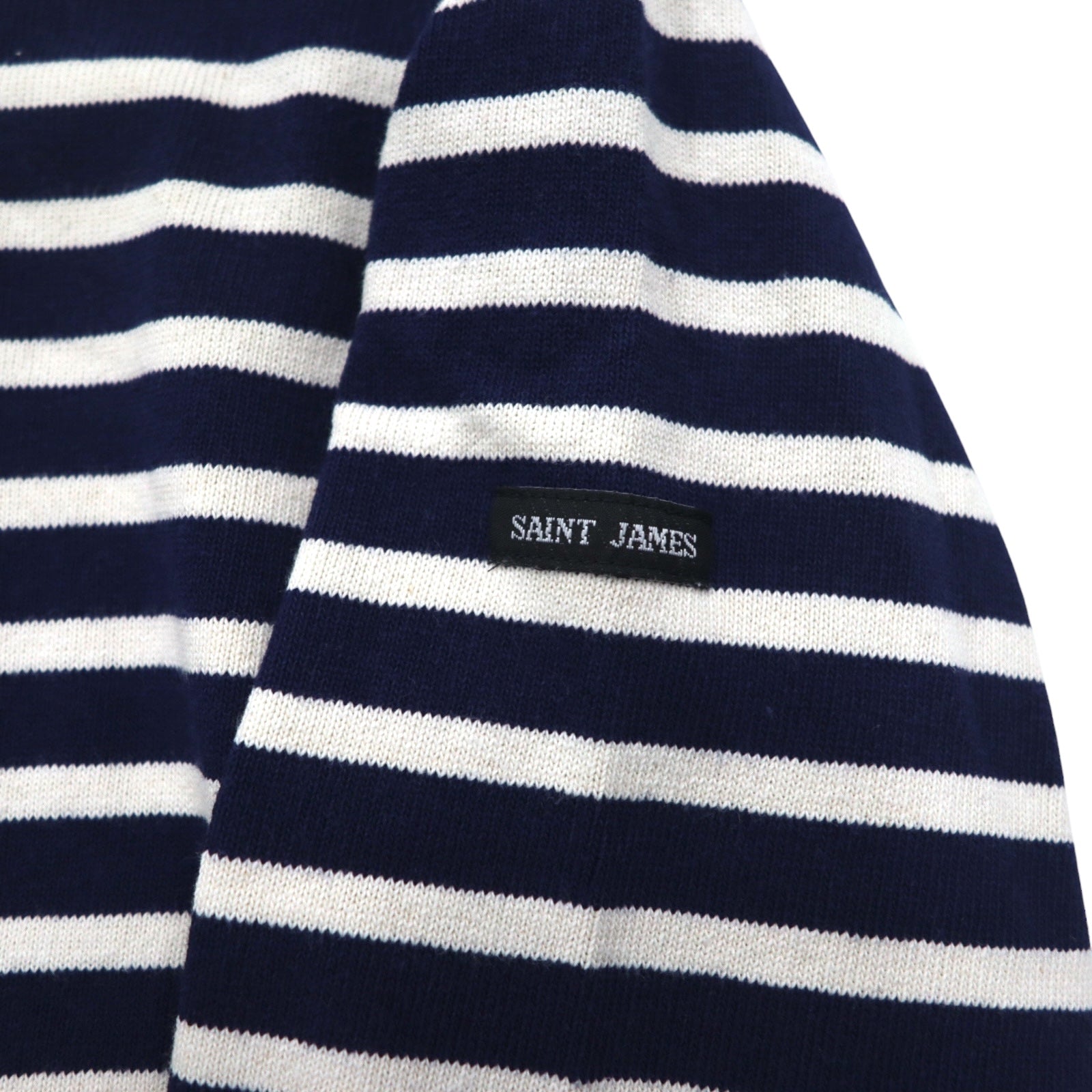 SAINT JAMES L'ATELIER Maglia basca girocollo Made in France L Bianco Blu Marino a righe