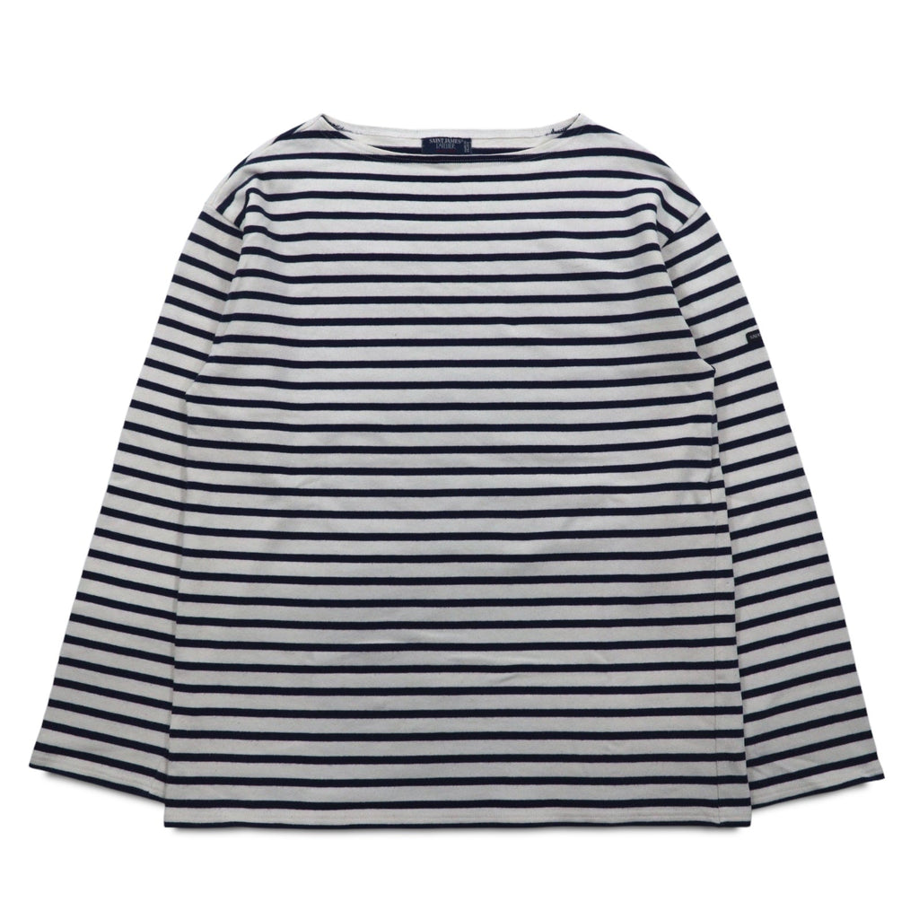 SAINT JAMES L'ATELIER Maglia basca girocollo Made in France L Bianco Blu Marino a righe