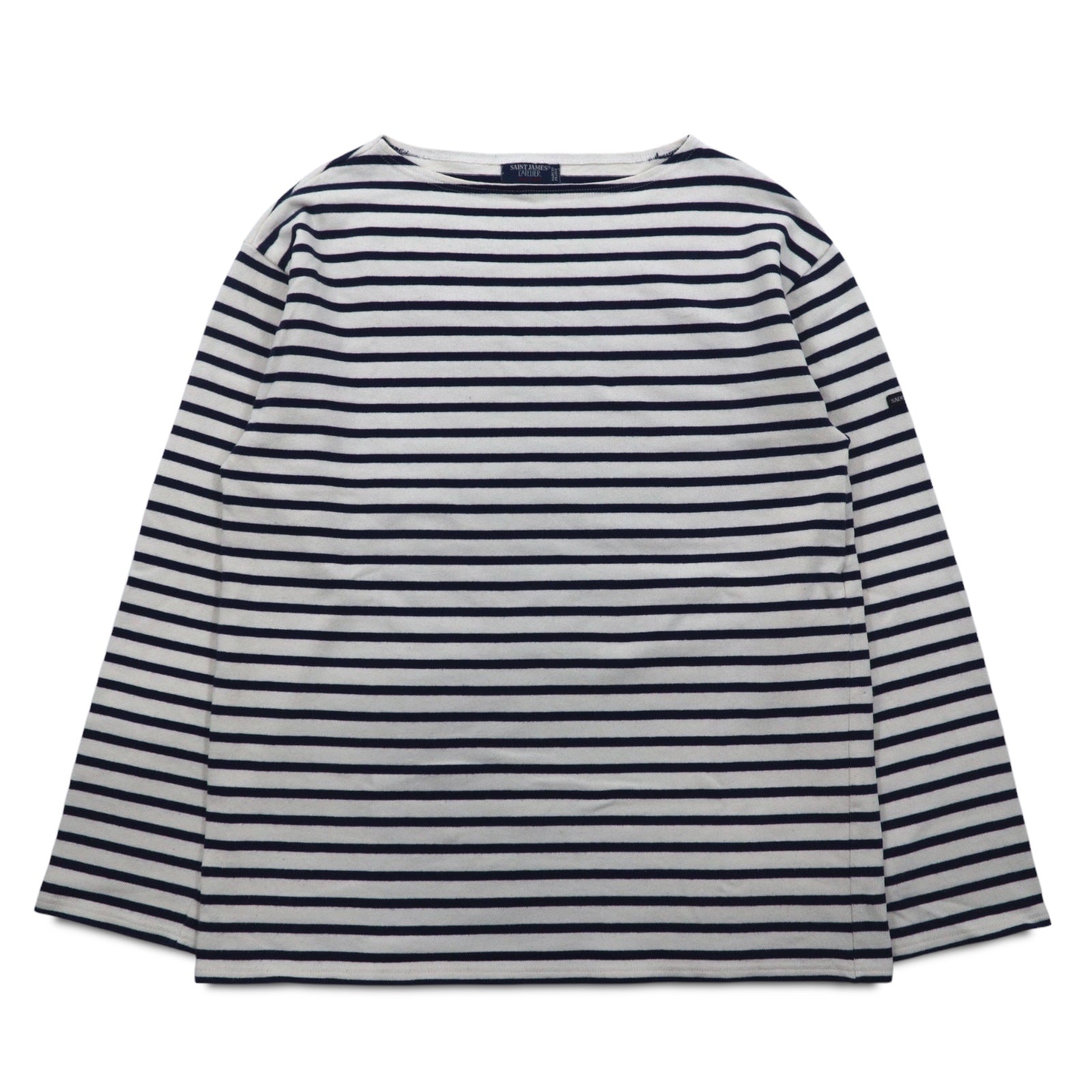 SAINT JAMES L'ATELIER Maglia basca girocollo Made in France L Bianco Blu Marino a righe