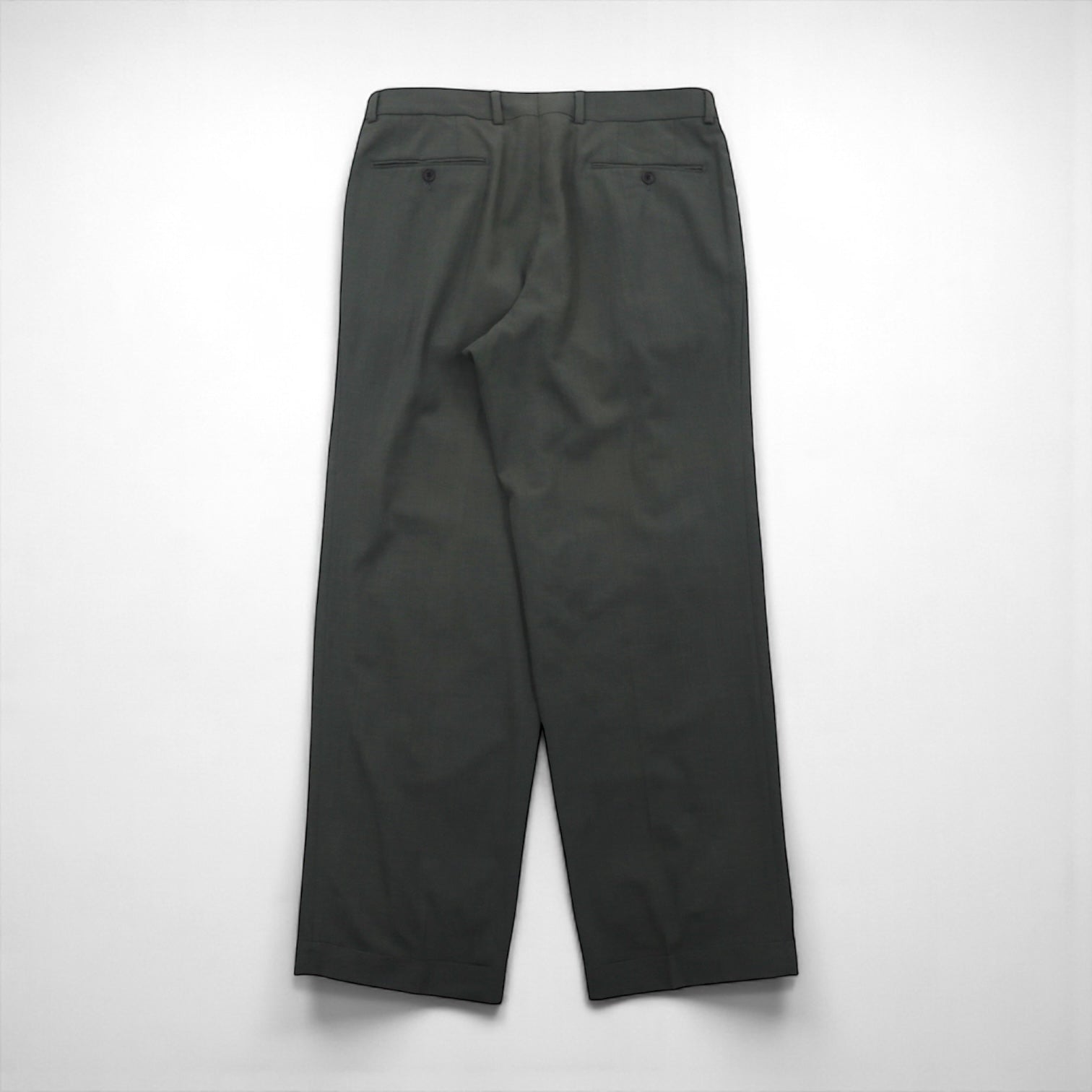 HUGO BOSS 90年代 USA製 タック ワイド スラックス パンツ L グレー ウール プリーツ