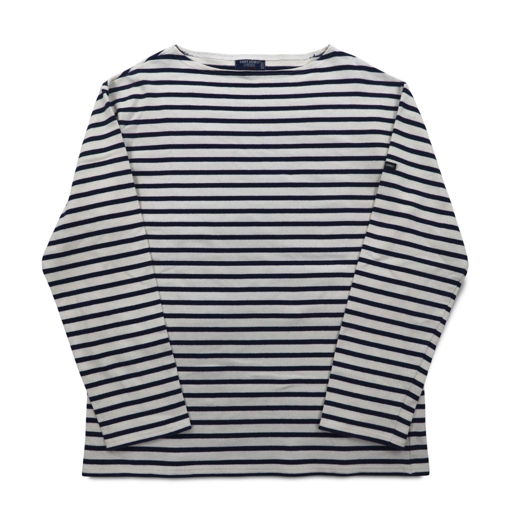 SAINT JAMES L'ATELIER Maglia basca girocollo Made in France L Bianco Blu Marino a righe